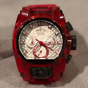 Invicta Bolt Zeus Red Chronograph Watch Silicone Strap
